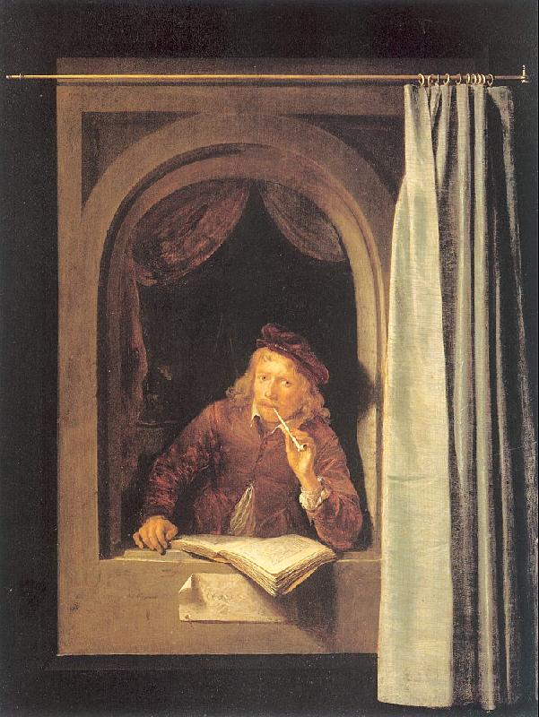 DOU, Gerrit Painter with Pipe and Book oil painting image